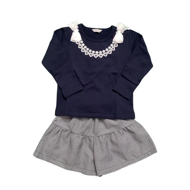 千鳥柄キュロットパンツ