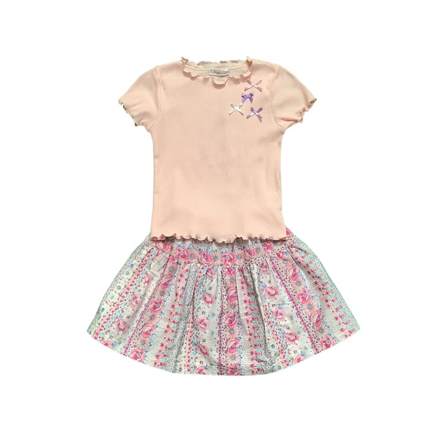 リボン付きテレコＴシャツ