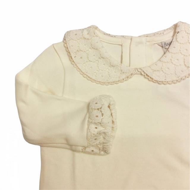 女児襟レースTシャツ