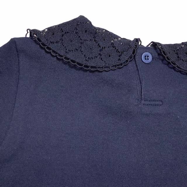 女児襟レースTシャツ